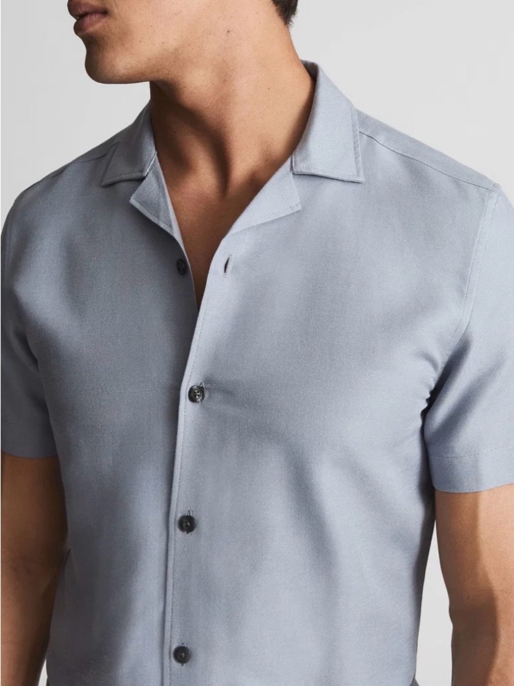 Reiss Men's Max Linen Blend Cuban Shirt Size M